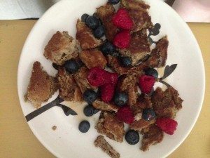 pancakes and berries