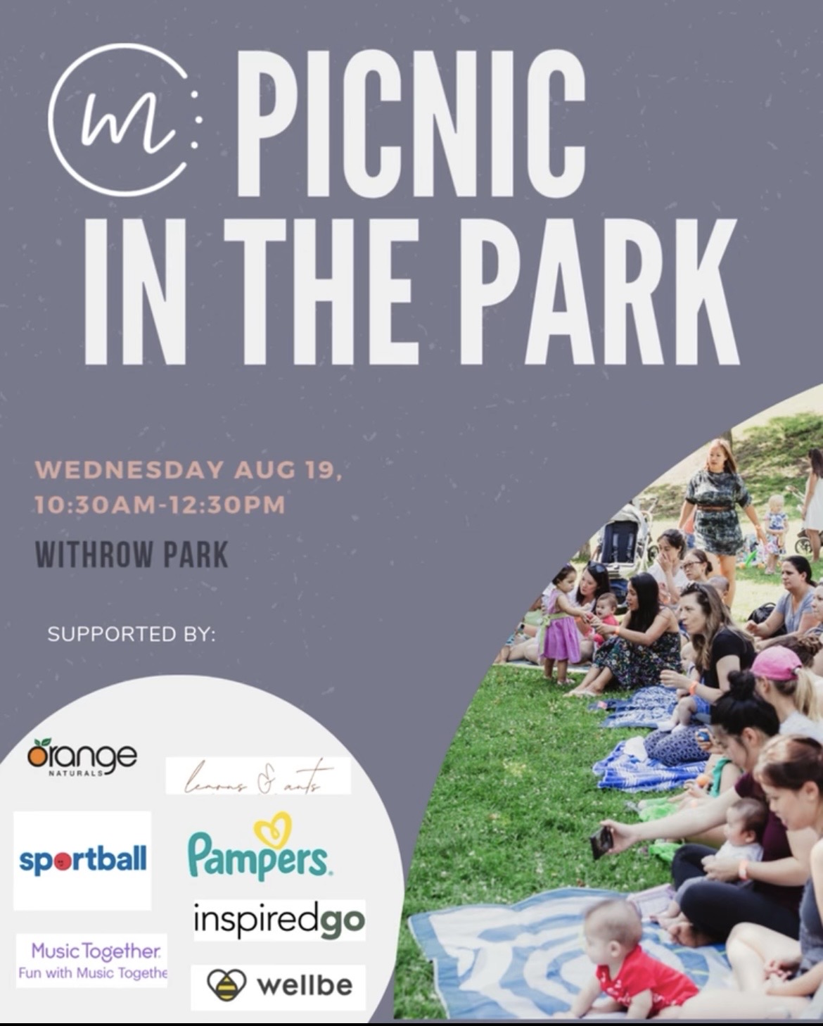 FREE! Picnic in the Park – Wednesday August 19, 10:30AM-12:30PM @ Withrow Park