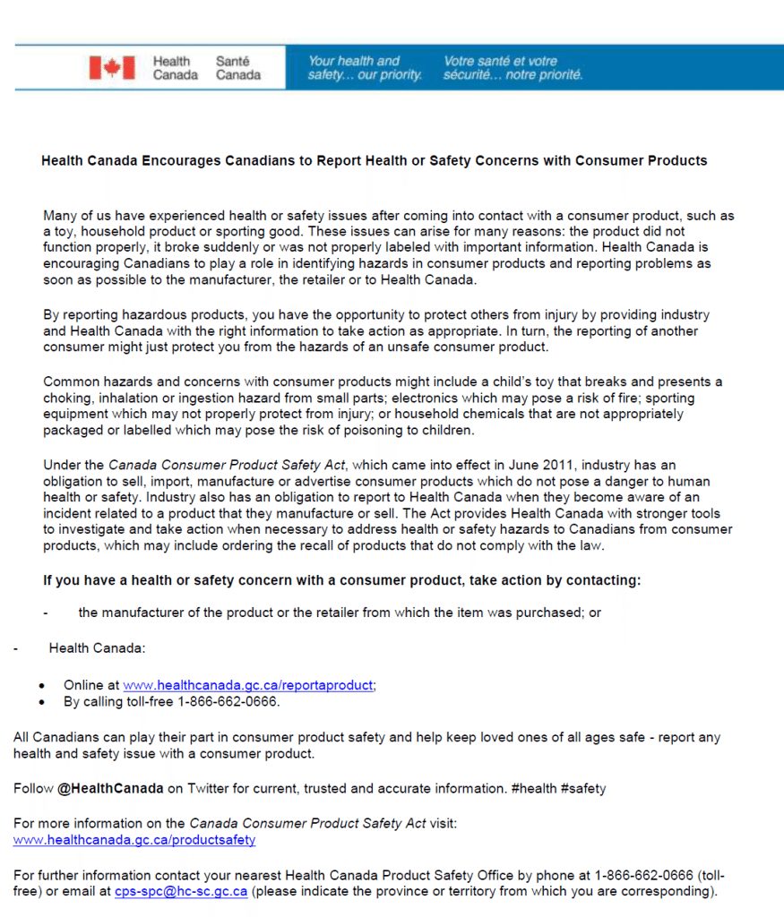 healthcanadasafetyreporting