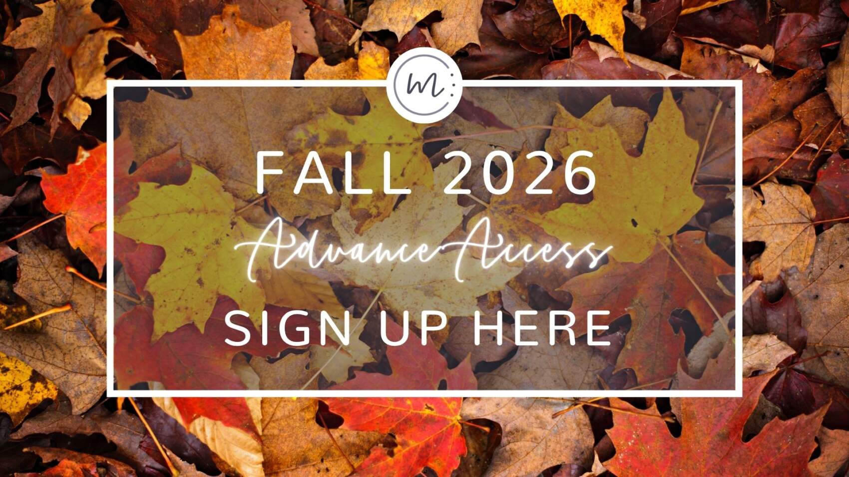 ADVANCE ACCESS SIGN UP: Fall 2026 Programs