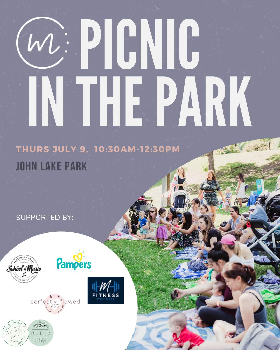 FREE! Picnic in the Park – Tuesday July 21, 10:30AM-12:30PM @ Māmowimīwēyitamōwin Park