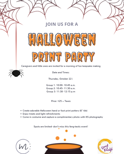 Halloween Print Party @ Friday Harbour Crock-a-Doodle- Thursday October 22