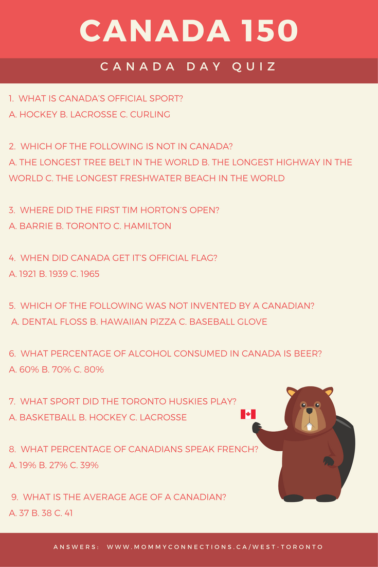 Canada 150 Quiz in honour of Canada Day